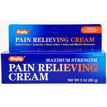 Pain Relieving Cream, 3 oz Each (1 or 3 Pack) by Rugby - 3 Pack