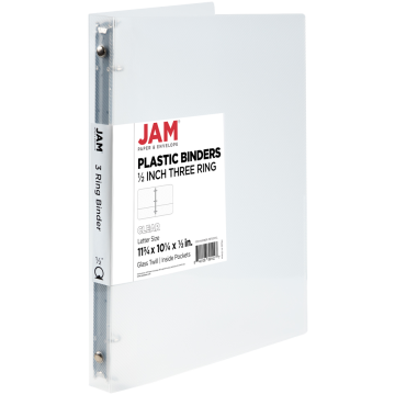 Clear Plastic 1/2 Inch 3-Ring Binder