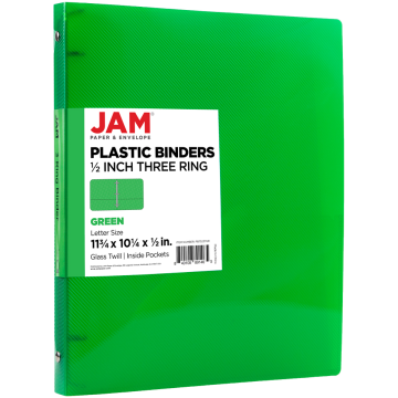 Green Plastic 1/2 Inch 3-Ring Binder