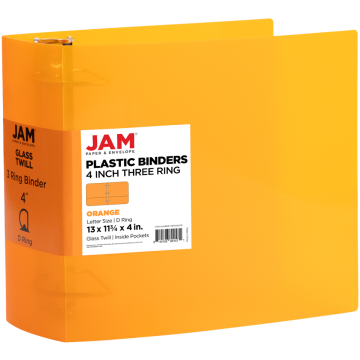 Orange Plastic 4 Inch 3-Ring Binder