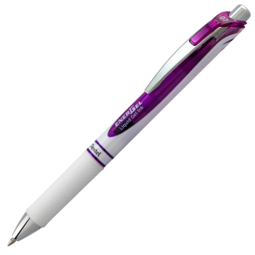 Pentel EnerGel Pearl Retractable Liquid Gel Pen, (0.7mm) Metal Tip, Assorted Ink Colors - Violet Ink