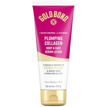 Plumping Collagen Body & Face Serum Lotion with Collagen Peptide Complex, Jojoba and Grapeseed Oil, Cherry Blossom Scent 8 oz