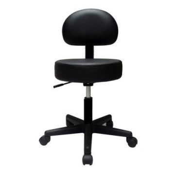 Pneumatic Stool / Adjustable Rolling Stool with Removable Backrest - Blue