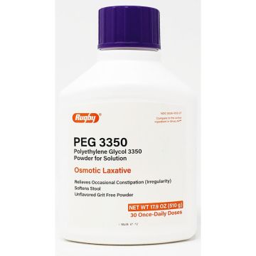 Polyethylene Glycol (PEG 3350) 17.9 oz each (1 or 3 Pack) by Rugby - 1 Pack