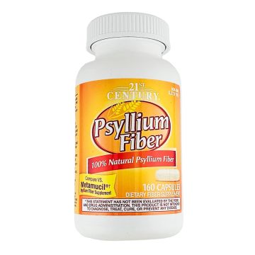 Psyllium Fiber 160 Capsules by 21st Century