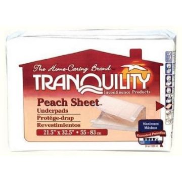 Tranquility Peach Sheet Underpad, 21-1/2 inch x 32-1/2 inch by Principle Business Enterprises - Case of 96
