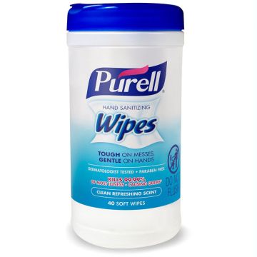 Purell Hand Sanitizing Wipes Clean Scent, Pop-Top Canister, 40 Count