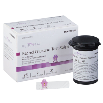 Quintet AC Blood Glucose Test Strips 50 Count