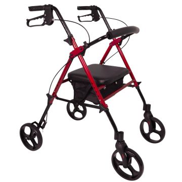 ProBasics Aluminum Height Adjustable Rollator - With 8-inch Wheels / Black