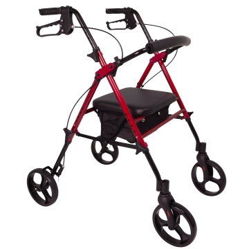 ProBasics Aluminum Height Adjustable Rollator - With 8-inch Wheels / Black