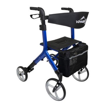 Voyager Adjustable Height Euro-Style Rollator - Cobalt Blue