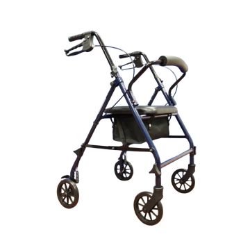 Knocked Down Economy Steel Rollator with 6-inch Wheel - Blue
