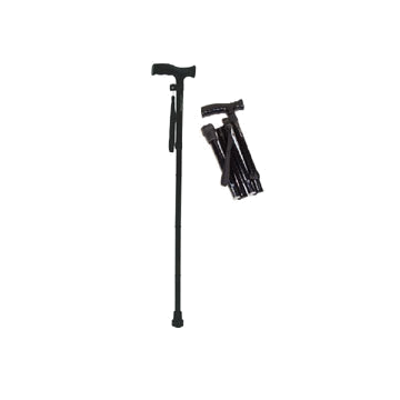 Folding Cane Black - Case of 6 by Roscoe Medical