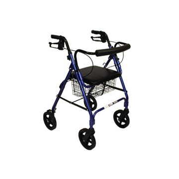 Roscoe Medical Deluxe Roller with Padded Seat, 8 inch wheels - Gray