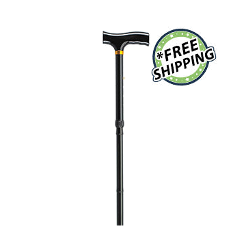 Drive Medical Lightweight Adjustable Folding Cane with T Handle - Black