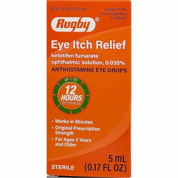 Eye Itch Relief, Ketotifen Fumarate Ophthalmic Solution 5 mL by Rugby