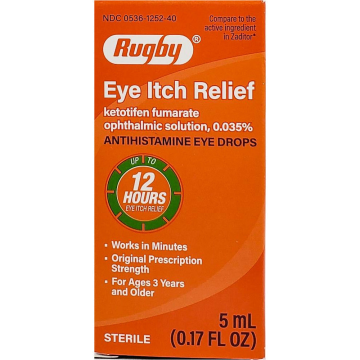 Eye Itch Relief, Ketotifen Fumarate Ophthalmic Solution 5 mL by Rugby