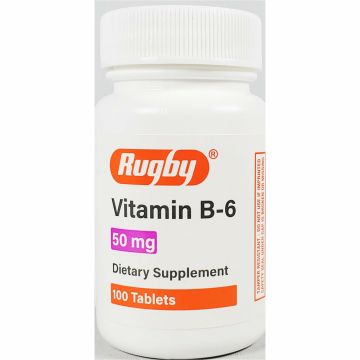 Vitamin B6, 50 mg 100 Tablets by Rugby