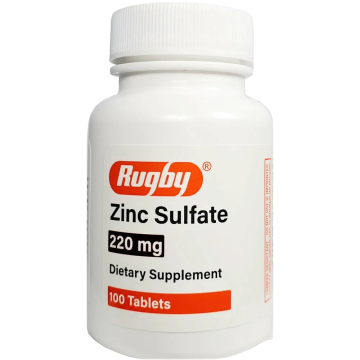 Zinc Sulfate 220 mg 100 Tablets by Rugby
