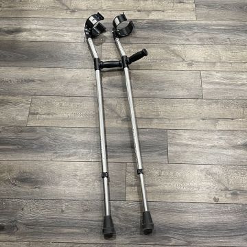 Guardian Standard Forearm Crutches - Pair - Adult Standard Fore-arm Crutches 30 Inch to 36 Inch L, 5 Inch to 6ft 2 Inch Adjustable User Height, 4 Inch Diameter Standard Cuff, 9-1/2 Inch to 11 Inch Cuff to Handle Adjustment