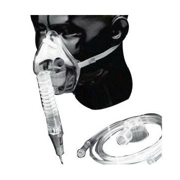 Percent-O2-Lock Air Entrainment System Transparent, with Humidity Cup, 7Ft Oxygen Supply Tube and Mask by Salter Labs