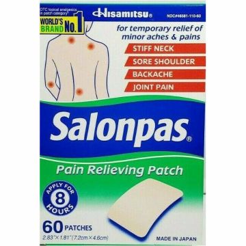 Salonpas Pain Relieving Patch, 60 Patches Per Box (1 or 3 Pack) - 3 Pack