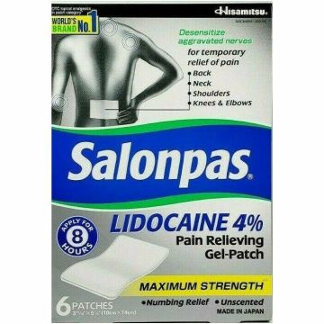 Salonpas Pain Relieving (Gel Patch), 6 Count Each (1, 3 or 6 Pack) - 3 Pack