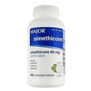 Simethicone 80 mg 100 Chewable Tablets by Major