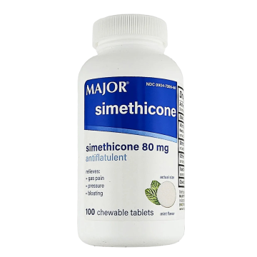 Simethicone 80 mg 100 Chewable Tablets by Major