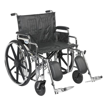 Drive Medical Extra Heavy Duty Wheelchair with Detachable Desk Arms, Elevating Leg Rests - Each - 20 inch Seat