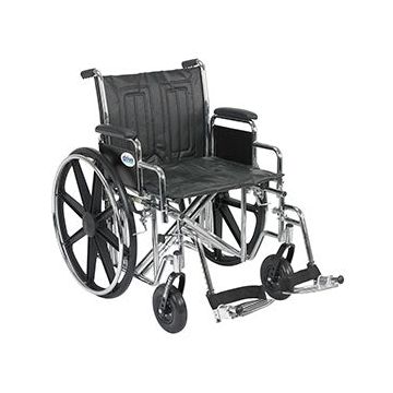 Drive Medical Heavy Duty Wheelchair with Detachable Desk Arms and Swing Away Footrest - Each - 20 inch Seat