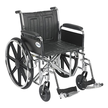 Drive Medical Sentra EC Heavy Duty Wheelchair, Detachable Full Arms, Swing away Footrests - Each - 20 inch Seat