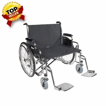 EC HeavyDuty Extra Wide Wheelchair with Detachable Full Arms - Each - 26 inch Seat.