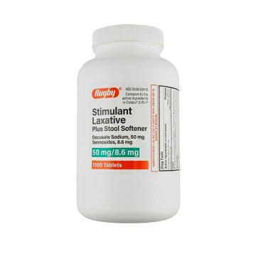 Stimulant Laxative plus Stool Softener 1000 Tablets by Rugby