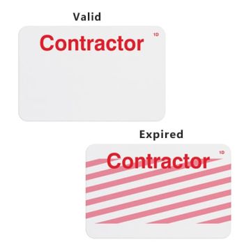 Manual ONEstep TIMEbadge Expiring Badge - Contractor - 500pk