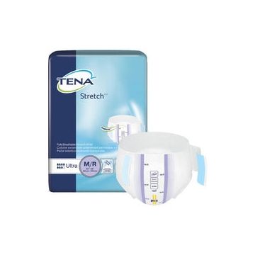 Unisex Adult Incontinence Brief TENA ProSkin Stretch Ultra - Ultra Absorbency Brief, Medium/Regular 32 inch to 52 inch Waist Size Case of 72