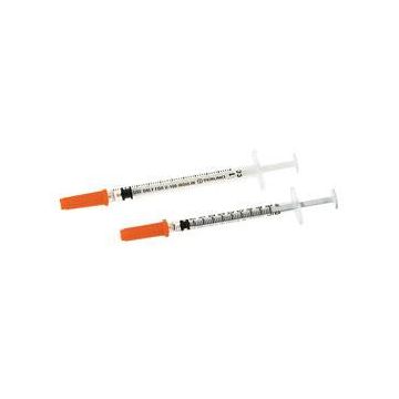 Insulin Needle & Syringe 28G x 1/2" L, 1/2cc Syringe Size - Box of 100