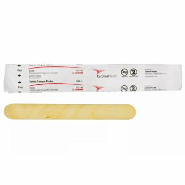 Tongue Depressors, Junior 5.5 Inch Length, White Birch, Sterile 100/Box