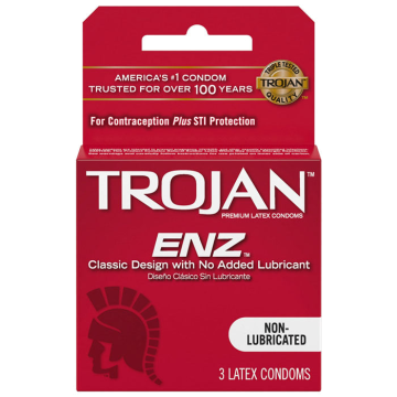 Trojan ENZ Latex Condoms, Regular, Non-Lubricated 3-Pack