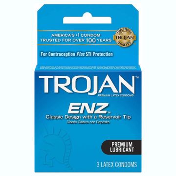 Trojan ENZ Latex Condoms, Premium Lubricated 3-Pack