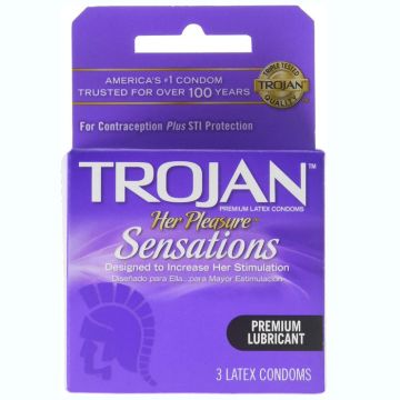 Trojan Her Pleasure Sensations Lubricated Condoms 3-Pack