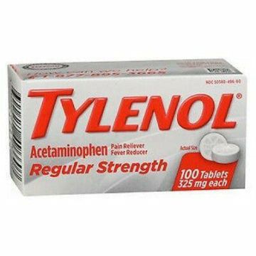 Tylenol Regular Strength 325 mg, 100 Tablets
