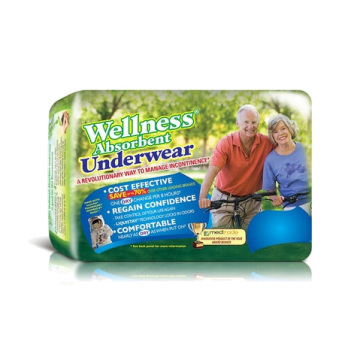 Wellness NASA Inspired 8 hour Absorbent Underwear - Medium 19 inch to 30 inch Waist / Package (16 Each)