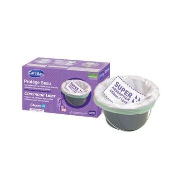 Carebag Commode Liner with Super Absorbent Pad by Cleanis
