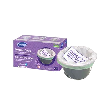 Carebag Commode Liner with Super Absorbent Pad by Cleanis