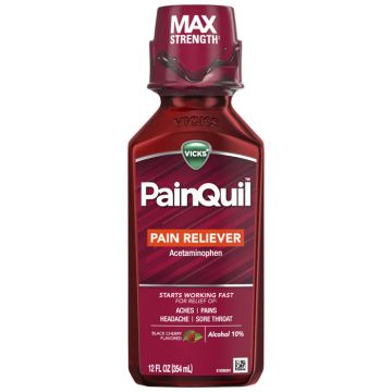 Vicks PainQuil Pain Reliever Daytime Liquid 12 oz, Black Cherry