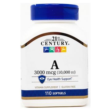 Vitamin A 3000 mcg (10,000 IU) 110 Softgels by 21st Century