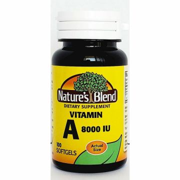 Vitamin A (8000 IU) 100 Softgels by Natures Blend