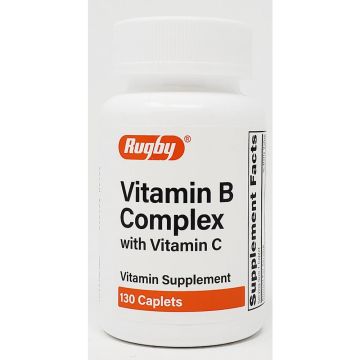 Vitamin B-Complex with Vitamin C, 130 Caplets by Rugby
