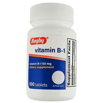 Vitamin B1, 50 mg by Rugby 100 Tablets (1 or 3 Pack) - 3 Pack